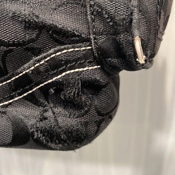 REHAB‎ Coach Black Monogram Handbag with Corner Rubs and Piping Exposure - Picture 6 of 13